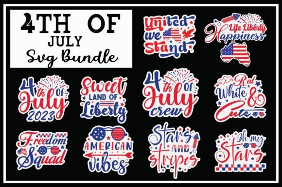 4th of July Sticker Bundle, 4th of July Graphics