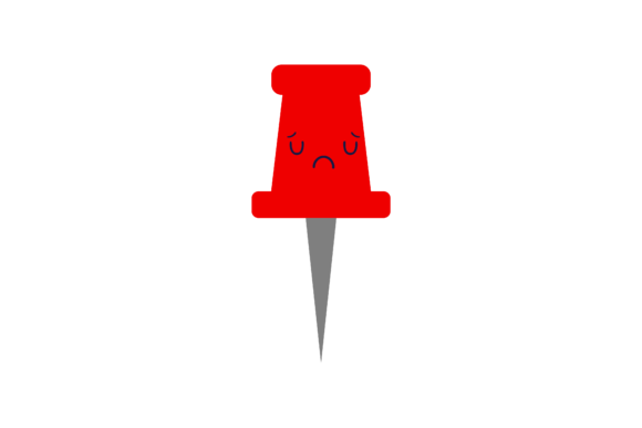Back to School Red Push Pin Kawai Icon