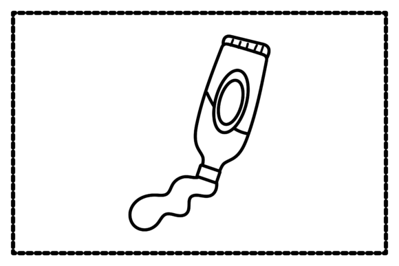 Back ToSchool Acrylic Paint Outline Icon Graphics