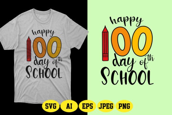 Happy 100 Days of School SVG Design