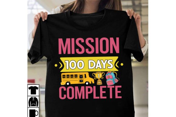 Mission 100 Days SVG Design for T-Shirt Graphics
