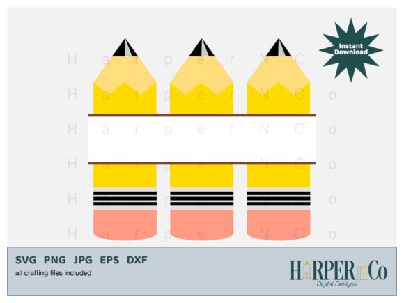 Split Pencil SVG, Personalize Teacher: Graphics and Crafts